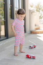 Load image into Gallery viewer, Henry Boys' Pima Cotton Shortall - Fire Truck Red