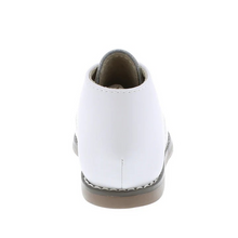 Load image into Gallery viewer, Classic high-top leather bootie featuring lace closure. Offered in matte and pearlized colors; sizes ranging from 2.0 infant - 7.0 toddler.
Custom Fit System – Removable, dual insoles in Medium and Wide provided for customized fitting.
Roomy Toe Box – Allows tiny toes room to breathe and splay naturally during walking, enhancing balance and reducing rubbing, friction, and moisture.
Arch Support – Shoe last and insole designed to provide proper arch support for developing feet.
High-quarter design provides m