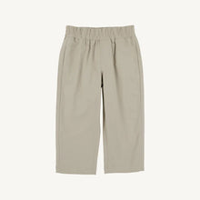 Load image into Gallery viewer, The Prepletic Sheffield Pants in Keeneland Khaki by The Beaufort Bonnet Company blend timeless style with performance fabric, offering comfort and durability for your little one. The classic silhouette and signature stork detail elevate every outfit, perfect for any occasion from playtime to special moments!