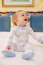 Load image into Gallery viewer, Infant Boys Knox`s Night Night Footed Pajamas in Lindon Hill Hops Blue