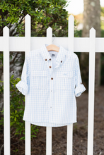 Load image into Gallery viewer, Double the fishing stories, double the fun! The Flagler Fishing Shirt is the ultimate combination of functionality and style for your little angler. Whether he's reeling in the big one or exploring the beach, this shirt keeps him cool, comfortable, and ready for action.
Vented mesh back for breathable comfort during every adventure.
Roll-up sleeves for sun protection or to cool off when the temperature rises.
Year-round versatility, perfect for everything from boat trips to backyard fun