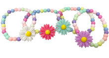 Load image into Gallery viewer, Show her confidence with these adorable Daisy Flowerbomb friendship bracelets! Each one features colorful beads and a large colorful daisy for extra fun. Plus, with proceeds going to charity, you can make a positive impact while expressing yourself. Made by Anuja Tolia. Available in 4 different colors.