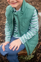 Load image into Gallery viewer, Boys Quilted Vest in Smoke Pine Green