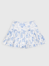 Load image into Gallery viewer, The Girls Nicole Athletic Skort from J Marie pairs effortless style with performance. Featuring a striking blue floral pattern that coordinates beautifully with the Nicole Slouch Tee, this skort is built for active play. The flexible fabric blend delivers durability through high-energy movement, while a wide waistband ensures a secure, comfortable fit that stays put. Built-in shorts provide extra coverage and peace of mindโperfect for running, jumping, and all-day adventures.