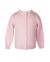 Load image into Gallery viewer, The Carey Cardigan from The Yellow Lamb is a timeless addition to your child's wardrobe, perfect for layering on cooler days. Crafted to complement classic outfits, it offers warmth without compromising style. This essential piece ensures your little ones stay cozy while maintaining a polished, traditional look.