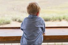 Load image into Gallery viewer, The Boys Blue Stripe Collins Quarter Zip offers a soft-knit feel in a classic navy stripe design, perfect for toddlers to tweens. This long sleeve pullover combines comfort and style, making it ideal for layering on cooler days or wearing alone for a casual, polished look. Durable and versatile, it’s a smart addition to any young boy’s wardrobe.