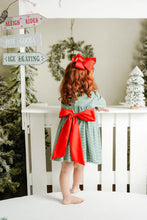 Load image into Gallery viewer, Girls Marion Santa Claus Smocked Stripe Dress