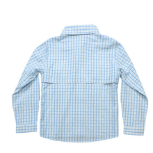 Load image into Gallery viewer, Double the fishing stories, double the fun! The Flagler Fishing Shirt is the ultimate combination of functionality and style for your little angler. Whether he's reeling in the big one or exploring the beach, this shirt keeps him cool, comfortable, and ready for action.
Vented mesh back for breathable comfort during every adventure.
Roll-up sleeves for sun protection or to cool off when the temperature rises.
Year-round versatility, perfect for everything from boat trips to backyard fun