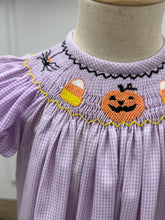 Load image into Gallery viewer, Spooky Season Smocked Bishop Dress