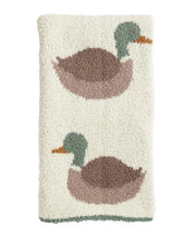 Load image into Gallery viewer, Wrap your newborn baby in cozy comfort with Mud Pie’s Mallard Chenille Blanket, crafted from ultra-soft chenille knit for a plush, inviting feel. Made from 100% polyester, this blanket is warm, durable, and easy to care for, making it perfect for a sweet addition to a nursery. Its rich texture and comfortable design make it an ideal everyday blanket your precious newborn. Size: 34x28