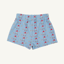 Load image into Gallery viewer, Celebrate her first day in style with the Stella Skort in First Day Flowers by The Beaufort Bonnet Company! This charming floral print, subtly woven with school details, makes every moment unforgettable. Perfect for tween girls ready to shine, it pairs beautifully with the Little Miss Prim and Proper Polo—comfort and cuteness combined!