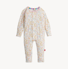 Load image into Gallery viewer, Wrap your little one in the soft, breathable comfort of the Oinklet Modal Footie by Magnetic Me. With its charming piglet floral design and easy magnetic closures, diaper changes become effortless. For growing girls, the 9-12m convertible style adapts from footless to cozy footie—perfect for every cozy moment!