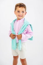 Load image into Gallery viewer, Elevate your tween's wardrobe with the Dean’s List Dress Shirt in Pink Greenbrier Gingham by The Beaufort Bonnet Company! This charming button-down shirt, adorned with playful pink and white gingham, is ideal for spring and summer occasions. Perfect for Easter celebrations, it combines style and comfort, ensuring your young man stands out with confidence!