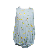 Load image into Gallery viewer, Dress your little one in the delightful Puddle Boy Bubble by The Proper Peony! Made from soft Pima cotton, its breathable design ensures comfort during warm spring and summer days. The charming mallard duck and puddles print adds a playful touch, making your baby the center of attention wherever you go!