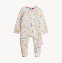Load image into Gallery viewer, Wrap your little one in the soft, breathable comfort of the Oinklet Modal Footie by Magnetic Me. With its charming piglet floral design and easy magnetic closures, diaper changes become effortless. For growing girls, the 9-12m convertible style adapts from footless to cozy footie—perfect for every cozy moment!
