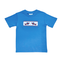 Load image into Gallery viewer, Elevate your little one’s wardrobe with the Airplane Knit Harry’s Play Tee by Zuccini Kids! This delightful periwinkle tee, featuring an adorable airplane design, offers exceptional comfort and breathability. Perfect for playtime or relaxed outings, it inspires adventure and style for your toddler boy!