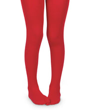 Load image into Gallery viewer, These girls classic pima cotton solid color tights are the perfect weight for year round wear. Knit with high quality pima cotton for extra durability. Three way stretch provides extra stretchability so the tights move and stretch for extra comfort.