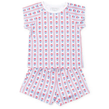 Load image into Gallery viewer, Emery Girls’ Short Set in Liberty Floral by Lila + Hayes is a delightful blend of comfort and style. Crafted from 100% Pima cotton, this charming lounge set is perfect for tween girls, offering softness against the skin and a whimsical floral print that sparks joy. Let her enjoy carefree moments with this enchanting outfit!
