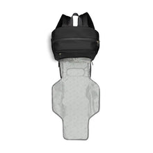 Load image into Gallery viewer, Parent life just got easier with the Deluxe Backpack from JJB by JuJuBe. This backpack's front-pocket changing station stores diapers and wipes and includes a washable changing pad with integrated pillow—everything you need to make diaper changing quick and easy wherever you are. Feeding is simple with the insulated bottle pocket that holds any sized bottle, and additional storage compartments keep everything in its place and easy to find.