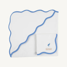 Load image into Gallery viewer, The Beaufort Bonnet Company’s Rub A Dub Gift Set in Worth Avenue White with Hamptons Hot Pink or Barbados Blue is the most precious and practical baby shower gift! Complete with a 100% Cotton Terrycloth coordinated hooded towel and washcloth, this set makes bath time feel like the best part of the whole day. This functional gift set will get used on repeat from day one, so wrap it up and tie a bow on it!