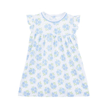 Load image into Gallery viewer, Fresh, sweet, and effortlessly timeless, the Magnolia Baby Dreamy Hydrangeas Print Dress in sky blue is a charming addition to your little girl’s wardrobe. Crafted from luxuriously soft 100% Pima cotton, this baby dress offers breathable comfort while remaining gentle on delicate skin.
