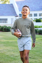 Load image into Gallery viewer, Designed for cool mornings on the water, evenings around the fire, and everything in between, Finn’s Castaway Comfort Hoodie in Sage Field is an easy layer he’ll reach for all year. Ultra-soft bamboo performance fabric delivers lightweight breathability, moisture management, and natural stretch, while raglan sleeves and an attached hood keep the fit comfortable and ready to move.