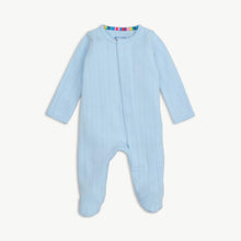 Load image into Gallery viewer, Love Lines Blue Pointelle Footie
