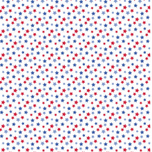 Load image into Gallery viewer, Experience the ultimate comfort and style with our Star Spangled Charles Pajama Short Set from Lila & Hayes. Made from soft cotton material, this set includes a short sleeve shirt and coordinating shorts, adorned with fun red and blue stars. Perfect for a cozy night's sleep or lounging around in style.