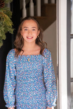Load image into Gallery viewer, This Fall Floral Smocked Dress by Be Elizabeth combines charming floral patterns with a comfortable smocked design, making it a perfect choice for tweens. Its stylish fit enhances movement and confidence, while the vibrant print adds a touch of seasonal elegance. Ideal for everyday wear or special occasions, this dress is sure to become a favorite in her wardrobe.