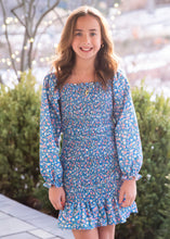 Load image into Gallery viewer, This Fall Floral Smocked Dress by Be Elizabeth combines charming floral patterns with a comfortable smocked design, making it a perfect choice for tweens. Its stylish fit enhances movement and confidence, while the vibrant print adds a touch of seasonal elegance. Ideal for everyday wear or special occasions, this dress is sure to become a favorite in her wardrobe.