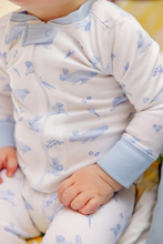 Load image into Gallery viewer, Infant Boys Knox`s Night Night Footed Pajamas in Lindon Hill Hops Blue