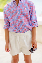 Load image into Gallery viewer, Our Sheffield Shorts in Saratoga Stone with Saratoga Stone Stork are preppy and practical! The elastic waist makes diaper changes and potty training so much easier, and you'll love how put together he looks. Pair them with any of our Prim & Proper Polos or Carter Crewnecks for a classic and charming outfit!