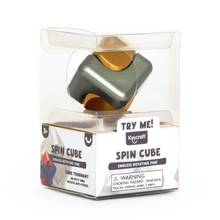 Load image into Gallery viewer, The Spin Cube is a satisfying sensory fidget toy designed for endless spinning fun. Featuring smooth, continuous rotation, itβs perfect for keeping hands busy, relieving stress, and improving focus at home, school, or on the go. Compact and engaging, the Spin Cube offers simple, tactile play that appeals to both kids and adults, making it an ideal desk companion, pocket fidget, or gift.