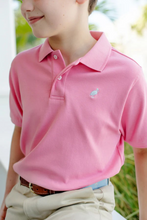 Load image into Gallery viewer, Boys Prim & Proper Short Sleeve Polo in Hamptons Hot Pink