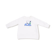 Load image into Gallery viewer, The Boys Golf Cart Embroidered Sweatshirt from Angel Dear is a hole in one for any young golf enthusiast. Crafted in a soft ivory fabric, it features a detailed embroidered classic golf cart on the front, combining comfort and timeless style. Perfect for keeping him cool and classic all fall and winter, this sweatshirt is ideal for days out on the course or casual wear.