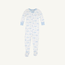 Load image into Gallery viewer, Infant Boys Knox`s Night Night Footed Pajamas in Lindon Hill Hops Blue