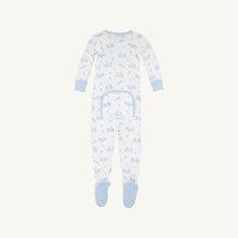 Load image into Gallery viewer, Infant Boys Knox`s Night Night Footed Pajamas in Lindon Hill Hops Blue