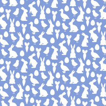 Load image into Gallery viewer, Get your toddler ready for a cozy and stylish Spring with the Grayson Pajama 2 Piece Set in Easter Time Blue from Lila & Hayes. These fun and classic pajamas feature a vibrant blue background and a charming white Easter design, perfect for the season. Give your little one a comfortable and fashionable bedtime look with this set.