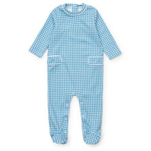 Load image into Gallery viewer, Get your little one dressed in style with the Hampton Plaid Preston Romper from Lila & Hayes. This infant boys' romper features a classic blue, green, and white plaid design that exudes timeless charm. With its comfortable fit and everyday feel, it's the perfect outfit choice for any occasion.
Add a monogram for a personal touch!