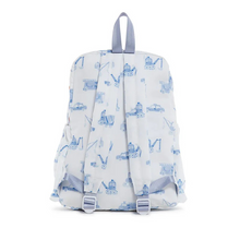 Load image into Gallery viewer, The TRVL Designs best-selling Backpacker will have your kid’s backs! Soft, lightweight, and water-resistant, the bag is equipped with our Signature design 2-way zip main compartment that is roomy enough for folders, lunch bags and a full-size front zip pocket for all the extras.
It also features adjustable padded straps, 2 side water pockets and a convenient top handle that make them easy to carry, plus when it’s dirty, you can toss it into the washer. (see care instructions)
Size: 12"l (base) x 14.5"h x