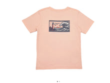 Load image into Gallery viewer, Light up your little one's wardrobe with the Lighthouse Graphic Tee! This vibrant peach tee, showcasing a charming lighthouse graphic, is perfect for beach trips and playful adventures. It’s designed for toddlers to tween boys, ensuring your child stays comfortable and stylish while exploring the great outdoors. Let the fun begin!
