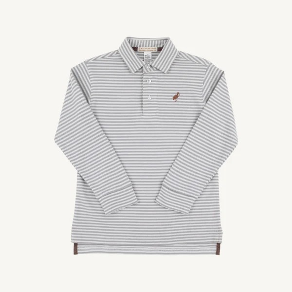 Long Sleeve Prim & Proper Polo in Grantley Gray