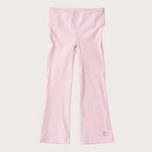 Load image into Gallery viewer, Watch her strut, stretch, and shine in the&nbsp;Girls' Athletic Flare Legging in Pink Lady —a bold twist on a classic activewear staple. With its comfy high-rise waistband and flattering flare leg, this legging blends form, function, and a whole lot of fun. Built for everything from yoga class to dance rehearsal to weekend errands with mom.
