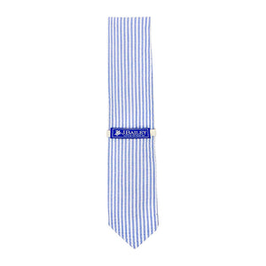 Dressing up can be a tough job, but not with this handsome Bailey Long Tie in Sailor Blue Seersucker. Featuring blue and white vertical stripes, this mini-sized tie is ready for any smart occasion with your little one.

Bailey Tie Sizing:

Small 42" - 2T, 3T &amp; 4T/4R

Medium 45.5" - 5, 6 &amp; 7

Large 47.5" - 8, 10 &amp; 12