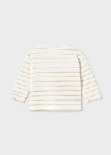 Load image into Gallery viewer, Adorable striped tee from Mayoral featuring a playful car print perfect for little ones. Classic design combines soft comfort with fun graphics—ideal for everyday wear. Simple, timeless style that works for any season. Pairs well with the matching Fleece Pants.&nbsp;
