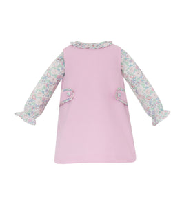 Girls Pink Corduroy Jumper & Blouse