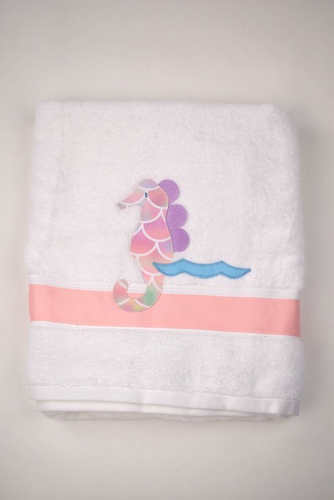 Find your perfect beach companion with our Embroidered Beach Towel from Funtasia Too! Featuring a stunning embroidered fish design on a white towel, this classic beach essential is available in three vibrant colors and designs. Experience comfort and style on your summer days with this must-have beach towel.