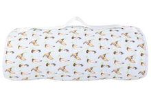 Load image into Gallery viewer, Have no fear about your child sleeping on the ground at school - The Nap Mat is pure luxury!  Made from cotton with soft bamboo pillowcase and blanket inside, and poly fill throughout. Plush and comfortable, your toddler is sure to get great rest. Shoulder strap is two inches wide to allow plenty of room for embroidery. 

To care for these products, we recommend removing pillow insert and machine washing on gentle cycle and dry on low heat. Detergent poured directly onto mat may cause discoloration. Use dis
