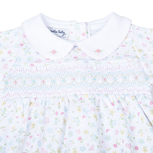 Treat your little one to ultimate comfort with Clara's Classics Smocked Collared Footie Pajamas. Made by Magnolia Baby, these adorable footie pajamas feature a delicate floral print and smocking detail, perfect for infant girls. Give her the sweetest sleep in these cozy, stylish pajamas.