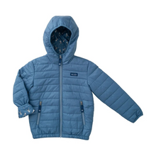 Load image into Gallery viewer, Boys Hooded Puffer Jacket from Prodoh in blue. This sporty layer combines warmth, comfort, and rugged durability. Designed to keep up with every move, it easily transitions from playground recess to weekend trail outdoor exploration.
